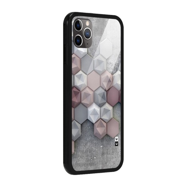 Cute Hexagonal Pattern Glass Back Case for iPhone 11 Pro Max