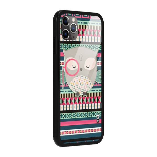 Owl Cute Pattern Glass Back Case for iPhone 11 Pro Max