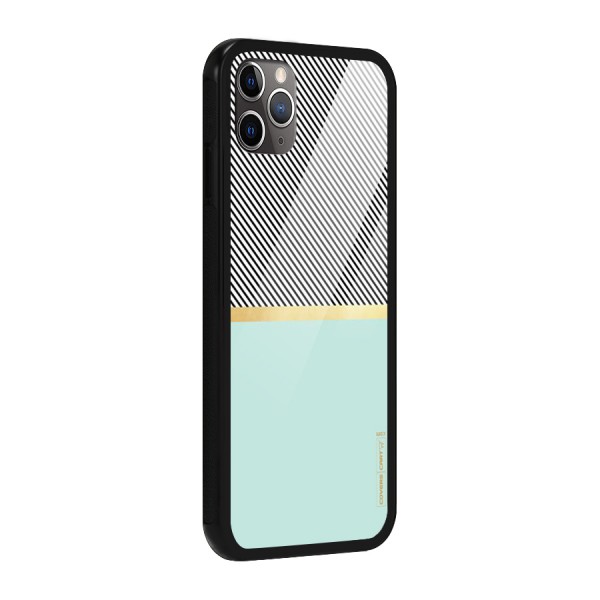 Pastel Green Base Stripes Glass Back Case for iPhone 11 Pro Max