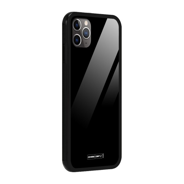 Simple Black Glass Back Case for iPhone 11 Pro Max