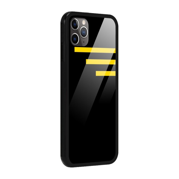 Sports Yellow Stripes Glass Back Case for iPhone 11 Pro Max