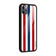 Tricolor Stripes Glass Back Case for iPhone 11 Pro Max