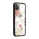 Vintage Floral Pattern Glass Back Case for iPhone 11 Pro Max
