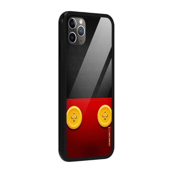 Yellow Button Glass Back Case for iPhone 11 Pro Max