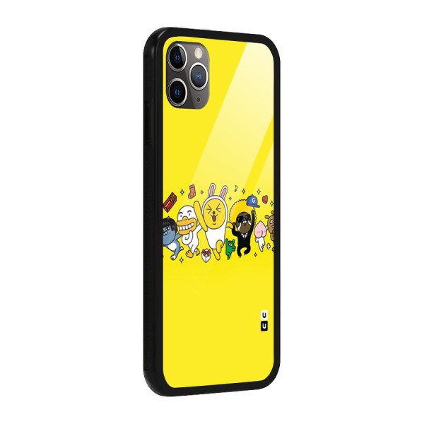 Yellow Friends Glass Back Case for iPhone 11 Pro Max