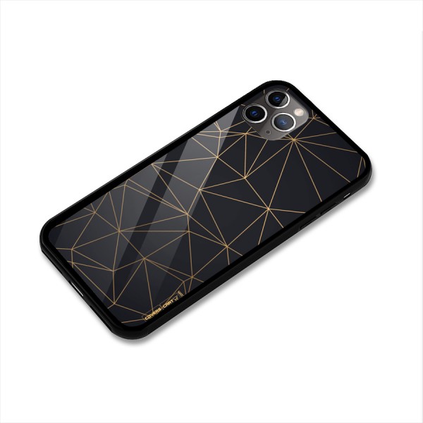 Black Golden Lines Glass Back Case for iPhone 11 Pro Max
