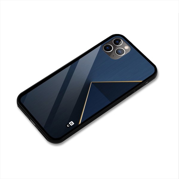 Golden Blue Triangle Glass Back Case for iPhone 11 Pro Max