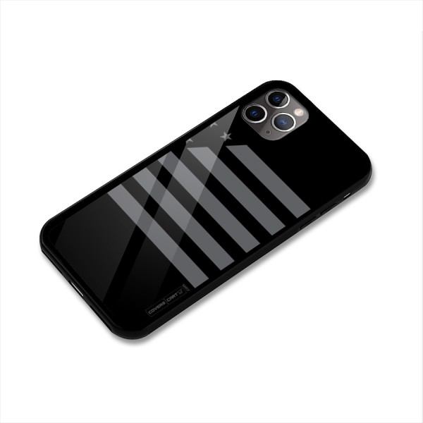 Grey Star Striped Pattern Glass Back Case for iPhone 11 Pro Max
