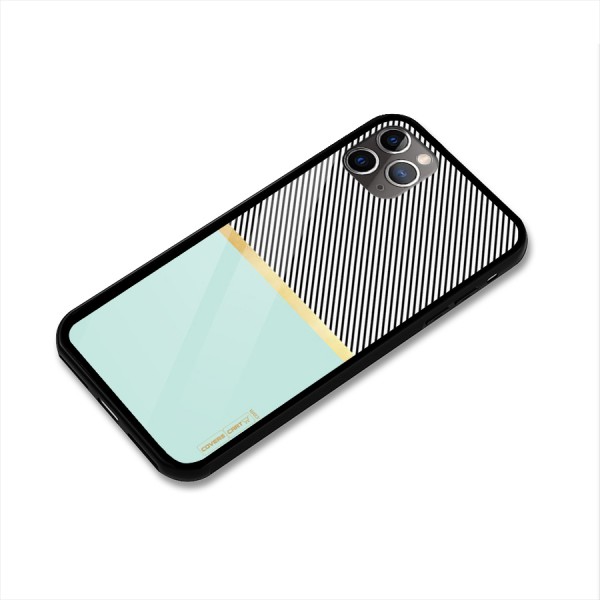 Pastel Green Base Stripes Glass Back Case for iPhone 11 Pro Max