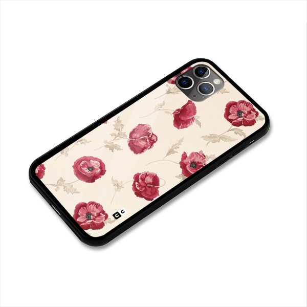 Red Rose Floral Art Glass Back Case for iPhone 11 Pro Max