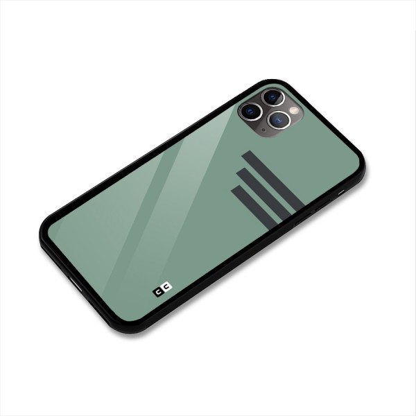 Solid Sports Stripe Glass Back Case for iPhone 11 Pro Max
