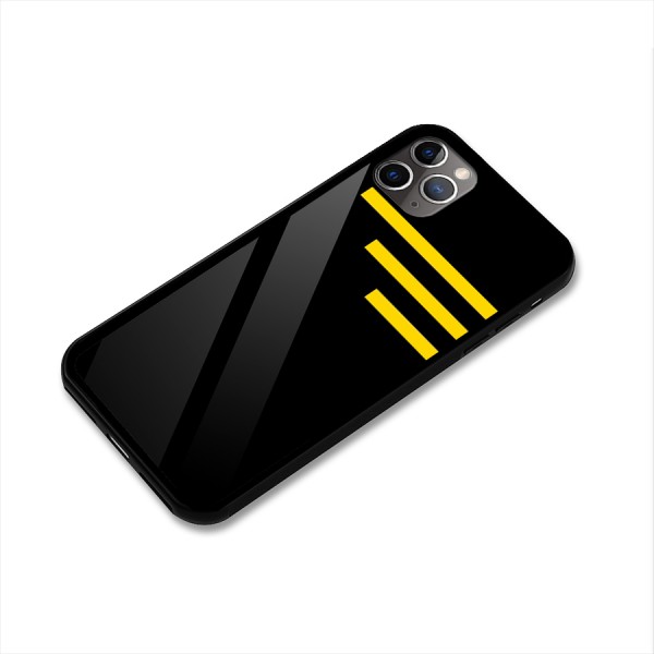 Sports Yellow Stripes Glass Back Case for iPhone 11 Pro Max