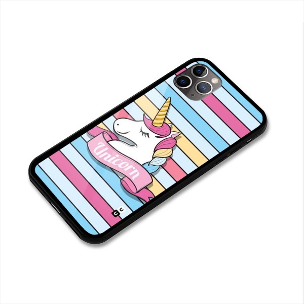 Unicorn Stripes Glass Back Case for iPhone 11 Pro Max