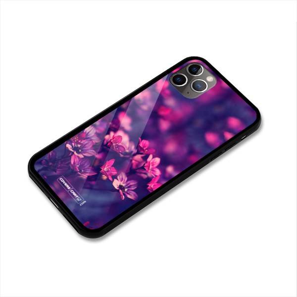 Violet Floral Glass Back Case for iPhone 11 Pro Max