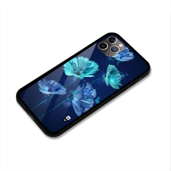 Water Flowers Glass Back Case for iPhone 11 Pro Max