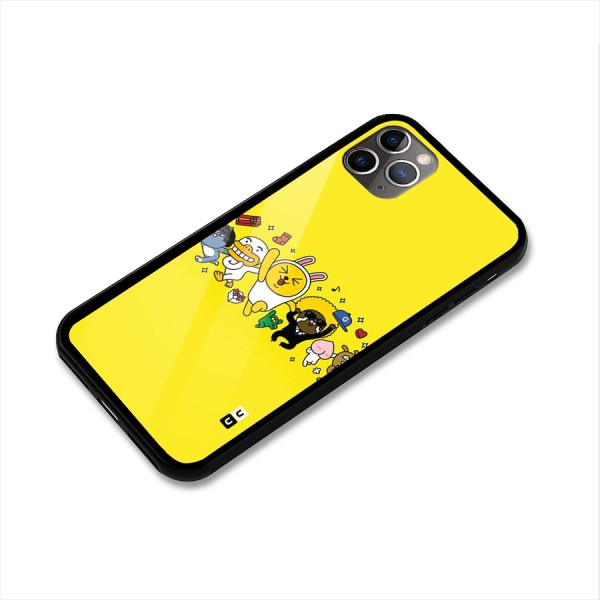 Yellow Friends Glass Back Case for iPhone 11 Pro Max
