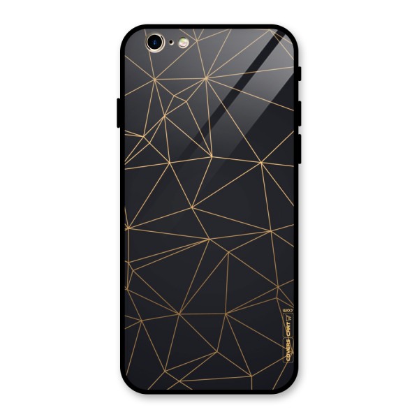 Black Golden Lines Glass Back Case for iPhone 6 6S