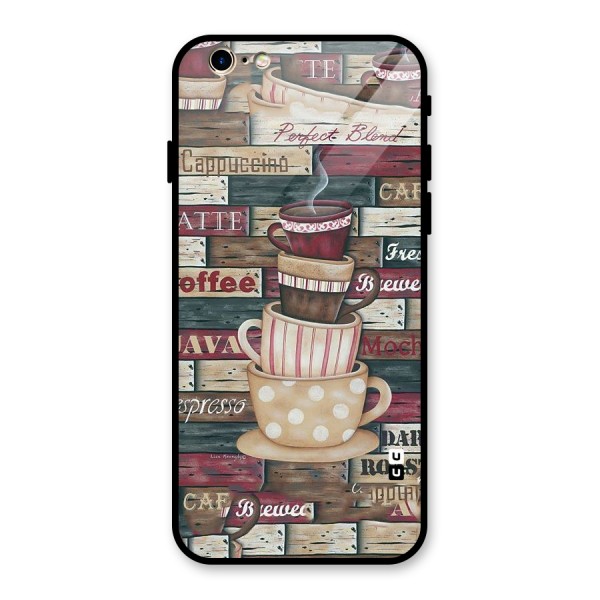 Cute Coffee Cups Glass Back Case for iPhone 6 6S