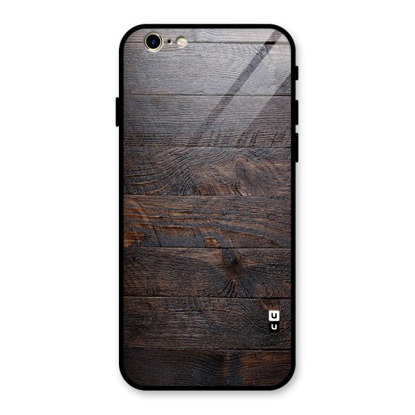 Dark Wood Printed Glass Back Case for iPhone 6 6S