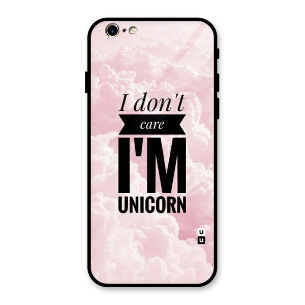 Dont Care Unicorn Glass Back Case for iPhone 6 6S