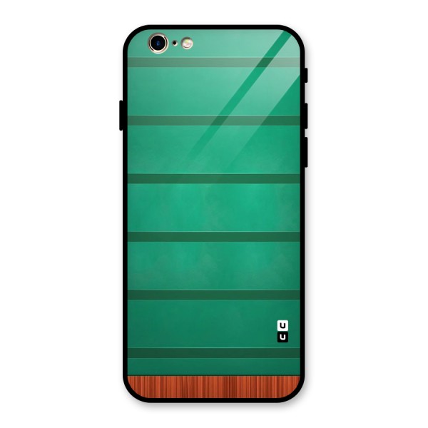 Green Wood Stripes Glass Back Case for iPhone 6 6S