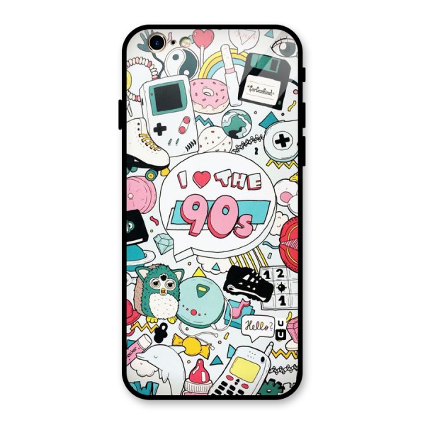 Heart 90s Glass Back Case for iPhone 6 6S