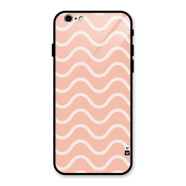 Pastel Peach Waves Glass Back Case for iPhone 6 6S