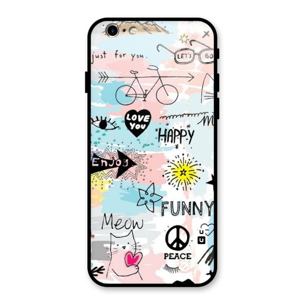 Peace And Funny Glass Back Case for iPhone 6 6S