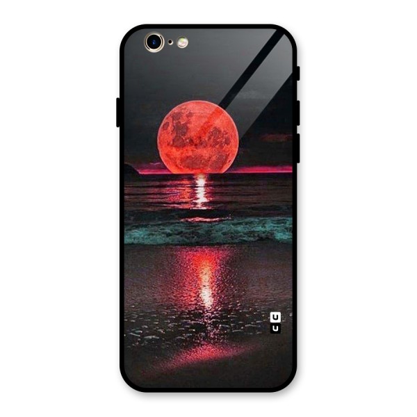 Red Sun Ocean Glass Back Case for iPhone 6 6S