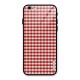 Red White Check Glass Back Case for iPhone 6 6S