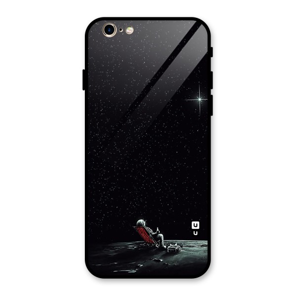 Resting Spaceman Face Glass Back Case for iPhone 6 6S