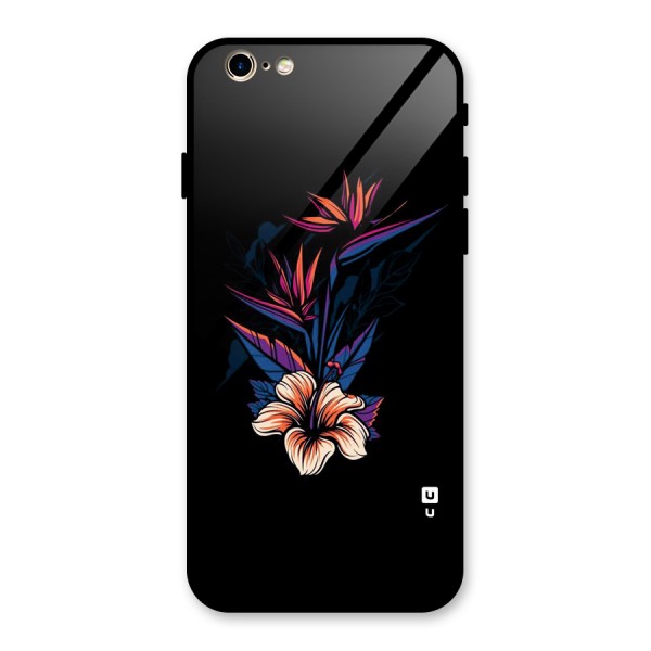 Single Painted Flower Glass Back Case for iPhone 6 6S