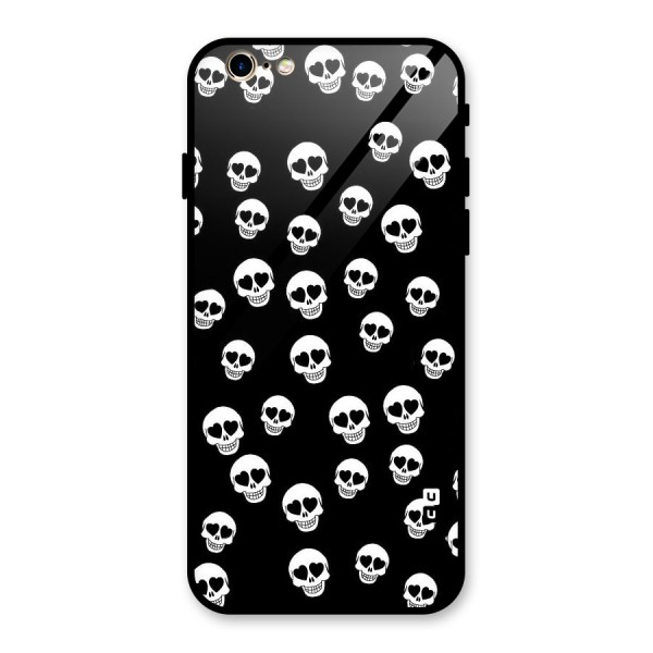 Skull Heart Glass Back Case for iPhone 6 6S