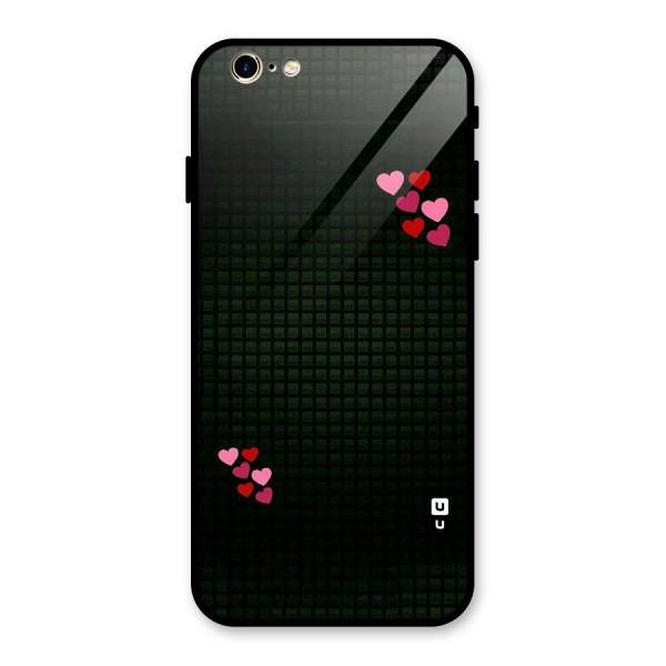 Square and Hearts Glass Back Case for iPhone 6 6S
