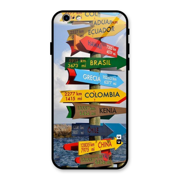 Travel Directions Glass Back Case for iPhone 6 6S