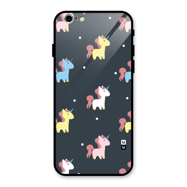 Unicorn Pattern Glass Back Case for iPhone 6 6S