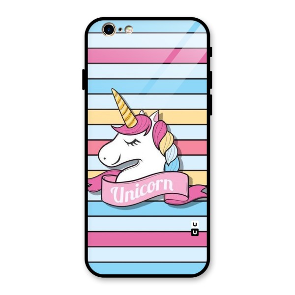 Unicorn Stripes Glass Back Case for iPhone 6 6S