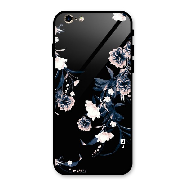 White Flora Glass Back Case for iPhone 6 6S