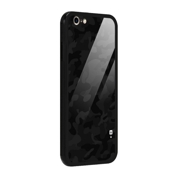 Black Camouflage Glass Back Case for iPhone 6 6S
