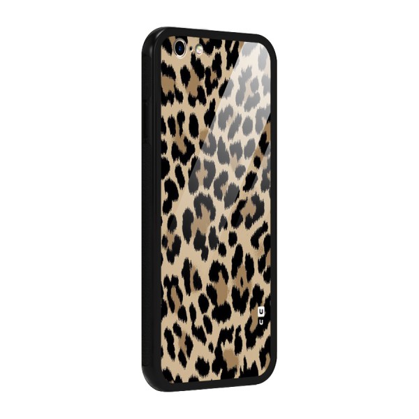 Brown Leapord Print Glass Back Case for iPhone 6 6S