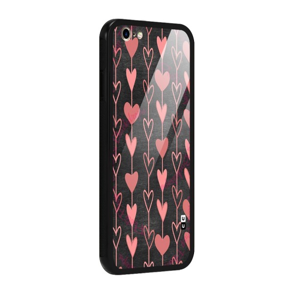 Chain Of Hearts Glass Back Case for iPhone 6 6S