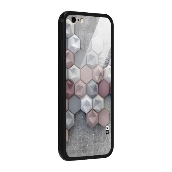 Cute Hexagonal Pattern Glass Back Case for iPhone 6 6S