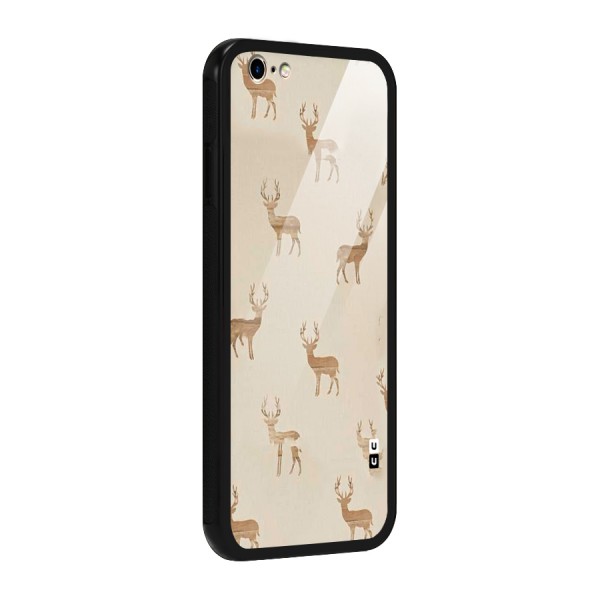 Deer Pattern Glass Back Case for iPhone 6 6S