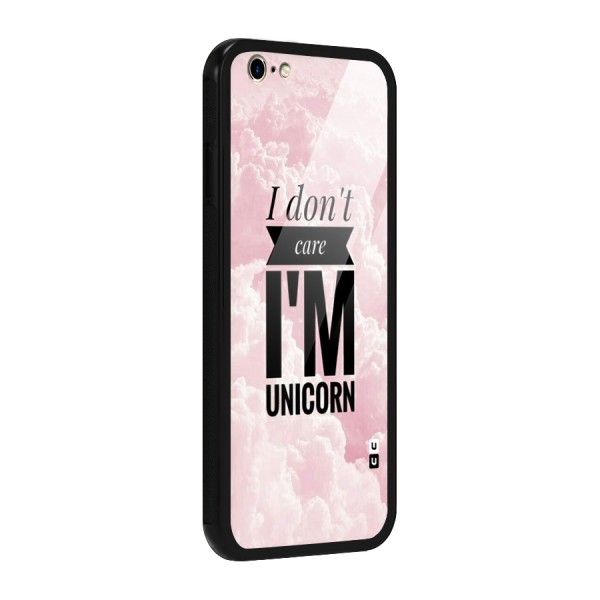 Dont Care Unicorn Glass Back Case for iPhone 6 6S