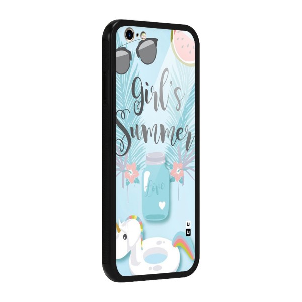 Girls Summer Glass Back Case for iPhone 6 6S