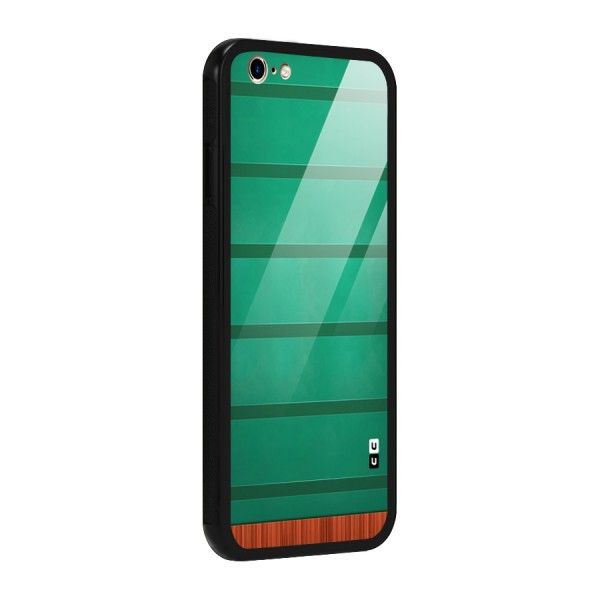 Green Wood Stripes Glass Back Case for iPhone 6 6S
