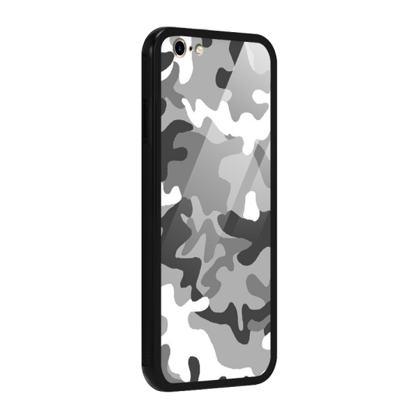 Grey Military Glass Back Case for iPhone 6 6S
