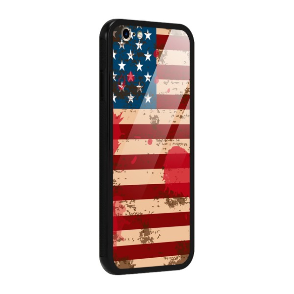 Grunge USA Flag Glass Back Case for iPhone 6 6S