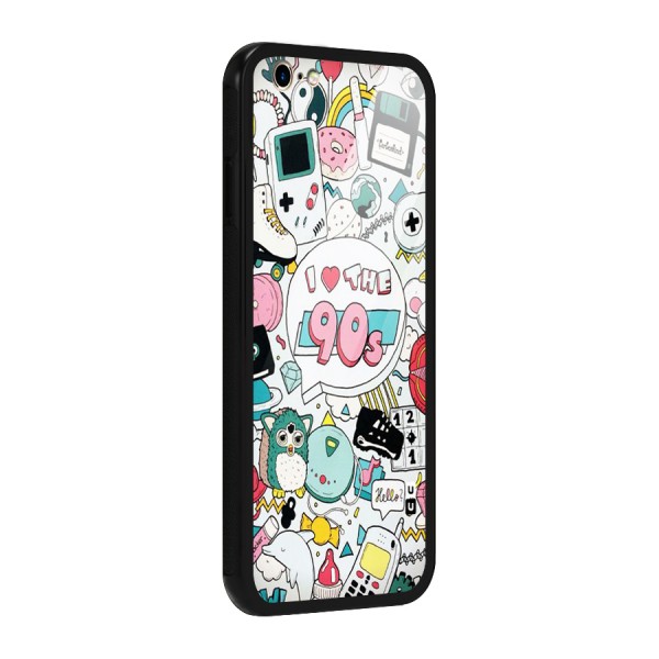 Heart 90s Glass Back Case for iPhone 6 6S