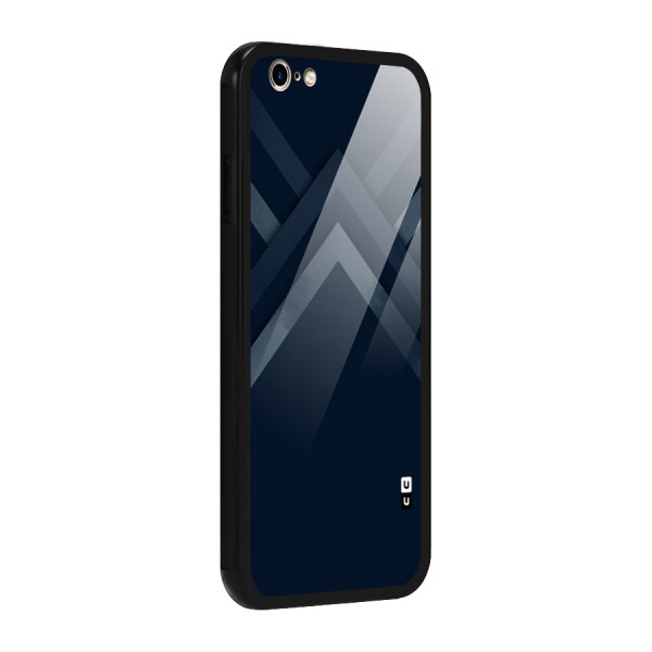 Navy Blue Arrow Glass Back Case for iPhone 6 6S